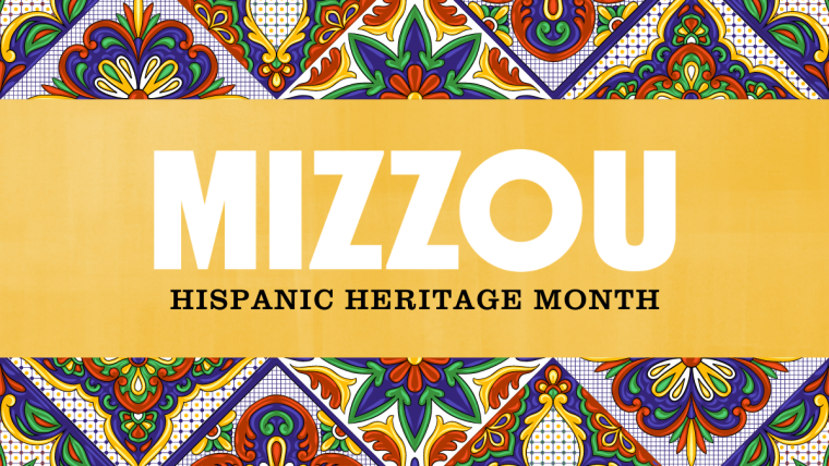 Hispanic Heritage Month on gold background wi